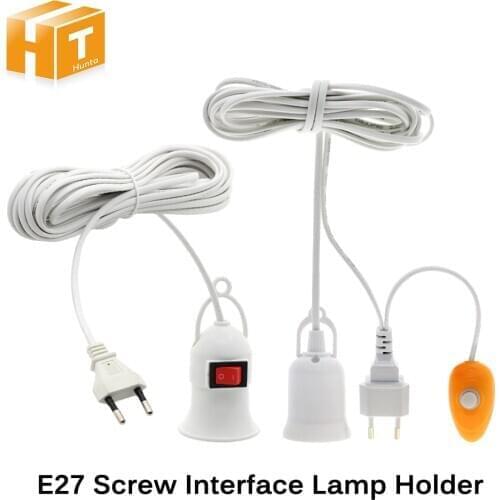 E27 Lamp Bases With 4M 8M Power Cord Independent Push Button Switch EU Plug E27 Screw Interface Lamp Holder