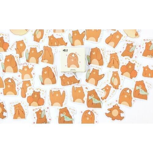 Happy bear decorative sticker(1pack=45pieces)