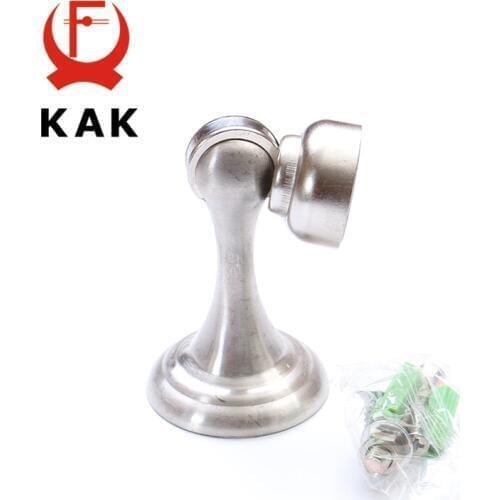 KAK Stainless Steel Magnetic Sliver Door Stop Stopper Holder Catch Floor Fitting With Screws For Bedroom Family Home Etc