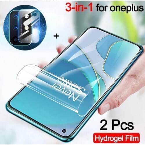 2 pcs hydrogel film + camera glass for one plus 8t screen protector one plus 7t oneplus8 7pro hidrogel one plus nord oneplus 8 t