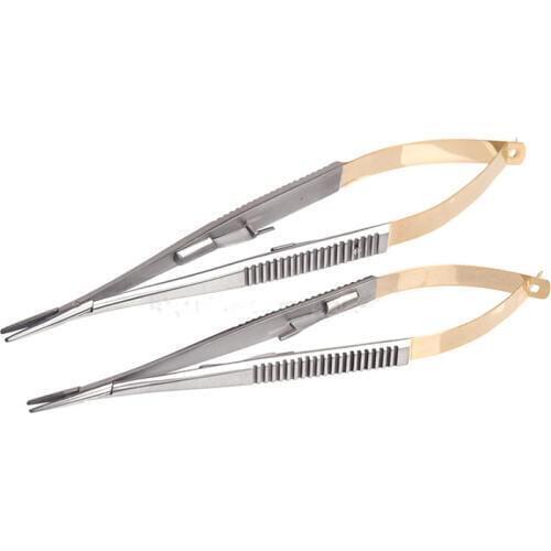 Surgical Dental Orthodontic Implant Castroviejo Needle Holders shrapnel type pincer 14cm Straight / Curved for choose