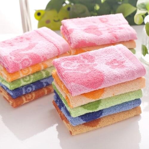 Cotton Hand Towel small square Washcloth kid jacquard plain Water Absorbent children Wipe mouth gifts wholesale