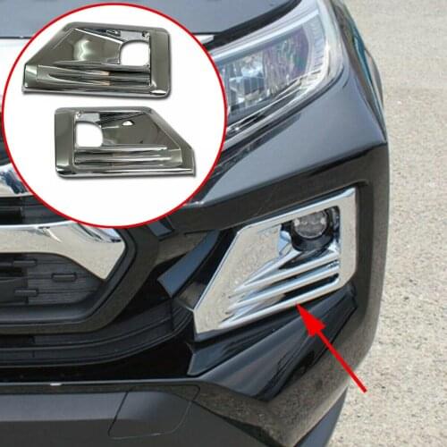 Chrome Protector Accessories Fit For Toyota RAV4 2019 2020 Front Fog Light Lamp Foglight Cover Trim
