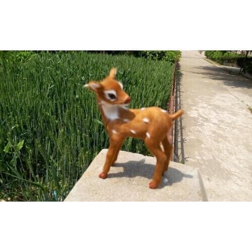 Simulation sika deer 12x9cm Handmade craft model,turn head back,polyethylene&furs deer toy prop. home decoration Xmas gift w4138