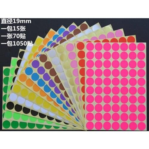 Colorful Round Dot Stickers Self Adhesive Circles Paper Label DIY Tags 6mm 8mm 10mm 13mm 16mm Pink Red Gold Black White Yellow