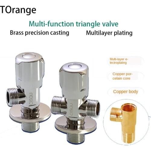 Brass triangle valve water stop valve 1/2IN 3/4IN Thread washing machine connector