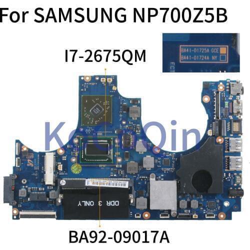 KoCoQin Laptop motherboard For SAMSUNG NP700Z5B 700Z5B I7-2675QM HD7470M Mainboard BA41-01725A BA92-09017A