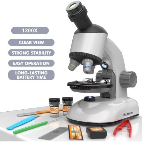 Mini Microscope Toy Lab Kit Kids Educational Scientific Experiment Children Educational Toys Stereo Science Birthday Gifts