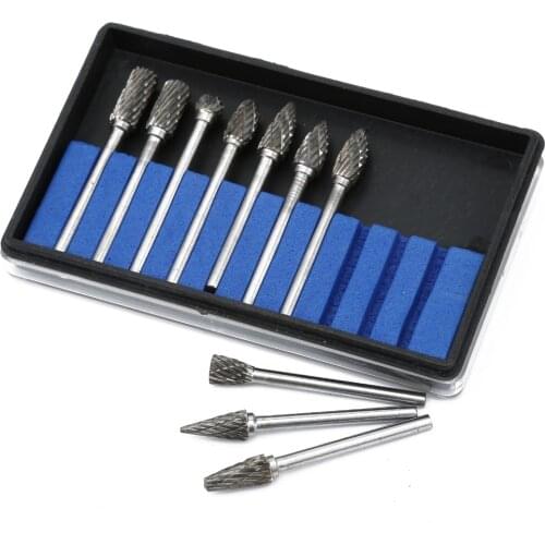 10Pcs Dremel Accessories Drill Grinder Carving Engraving Bit Burr Set Wood Cutter Rotary Tool Rotary File Solid Tungsten Carbide