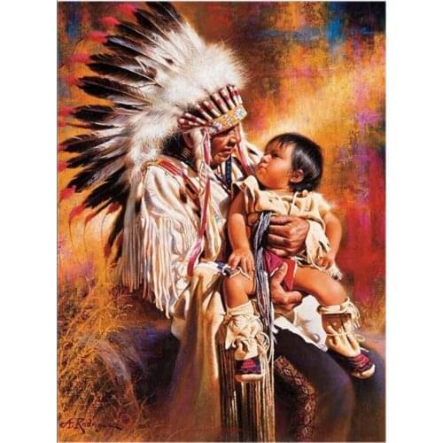 Embroidery Counted Cross Stitch Kits Needlework - Crafts 14 ct Aida DIY Arts Handmade Decor - The Chief and Child