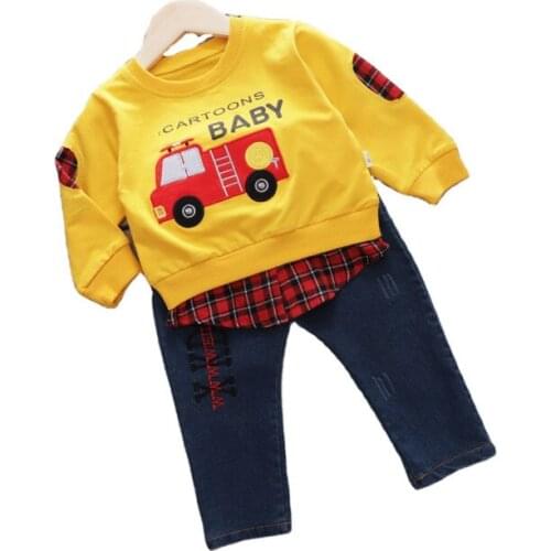 New Children Fashion Clothes Spring Autumn Baby Boys Girl Cartoon T Shirt Pants 2Pcs/sets Kids Toddler Clothing Infant Tracksuit
