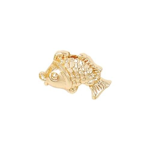 Factory Wholesale Gold Color Brass Fish Loose Beads Necklace and Bracelet High Quality Jewelry Making Supplies Diy Accessories