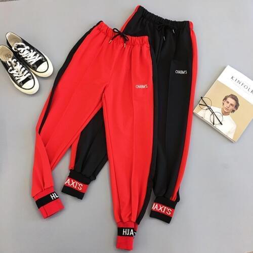 Women Jogger Pants 2020 New Spring And Autumn Casual Female Ankle-Length Pants Student Teenager Girls Black Red Hot Sale N40