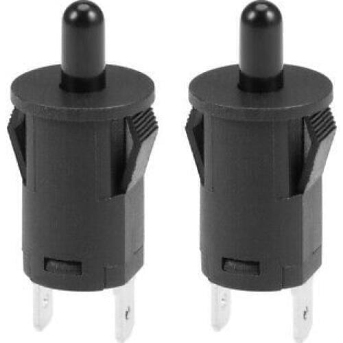 Refrigerator Door Light Switch 10mm Momentary Fridge Switch NC AC250V Black 2pcs