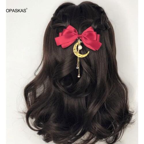 Moon Pendant Bowknot Headdress Comb Back Comb Hair Accessories Bridal Wedding Hair Decoration PT