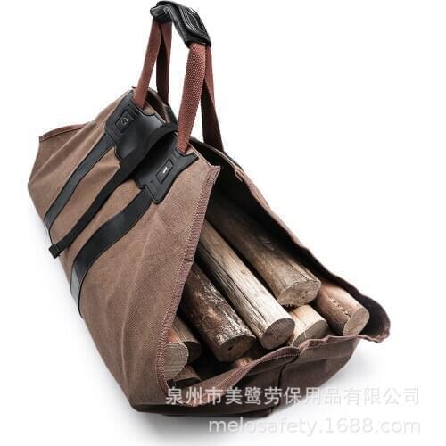 Portable portable firewood canvas storage bag logging bag large volume logging bag wood finishing package