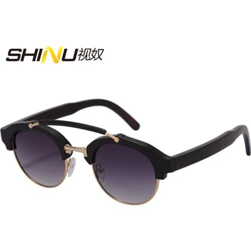 New Arrival Wood Sunglasses Excellent Half Ebony Wooden Frame Glasses Full Stainless Frame Polarized Lens Sun Glasses SH73014