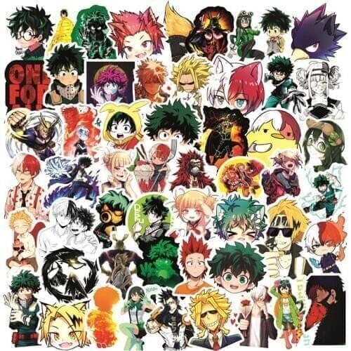 50PCS Anime My Hero Academia Stickers DIY Skateboard Fridge Guitar Motorcycle Laptop Luggage Classic Toy Cartoon Decals Sticker