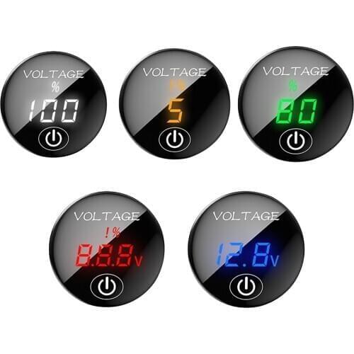 VODOOL DC 5V-48V Digital Voltage Meter Tester For Car Motorcycle LED Display Voltmeter Battery Capacity Display w/Touch Switch