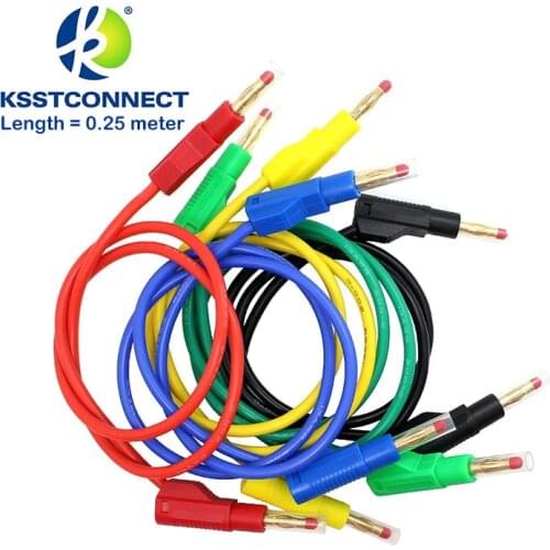 TL470G Length=0.25 meter High Quality 13AWG2.5seq mm flexible silicone test leads 4mm male retractable plug stackable leads