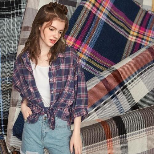 140cmx50cm 100%cotton twill check cloth yarn dyed red Scottish plaid shirt garment clothes fabric and for grid the tablecloth