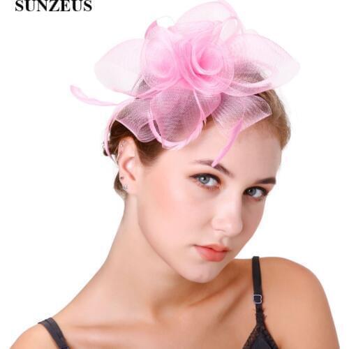 Tulle Flowers Feathers Bridal Hats Charming Womens Special Occasion Party Hair Accessories SH45