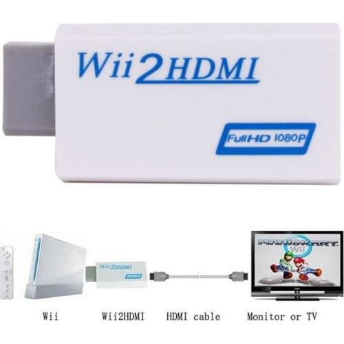 With Retail package Full HD HDMI 1080P HDMI Converter Adapter With 3.5 mm Audio Output For Wii 2 New