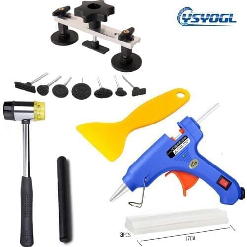 YSYOGL Remove Dents Car Dent Repair Tool Auto Body Suction Cup dent puller kit car body repair Hand Tool Set 20W Glue Gun Hammer