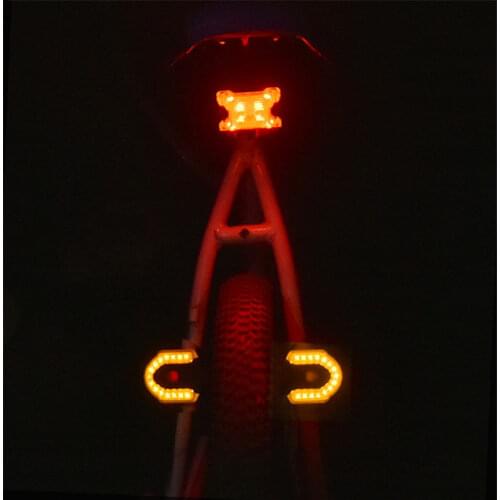 Mountain Bike Taillight USB Charging Split Wireless Remote Control Turn Signal LED Warning Light Bicycle Accessories 2021