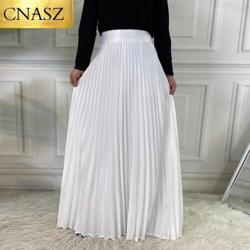 2020 New Fashion Islamic Turkey Womens High Waist Pleated Skirt Muslim Arab Middle East New Design Dubai Clothing