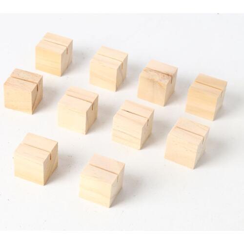 10pcs Natural Wood Numbers Photo Display Stand Business Card Holder Message Name Memo Clips Office Desk Organizer Dinner Party
