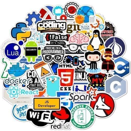 10/30/50pcs/pack Programmer JAVA C++ programing language Stickers For Motorcycle Notebook Computer Car DIY Childrens Toy Decal