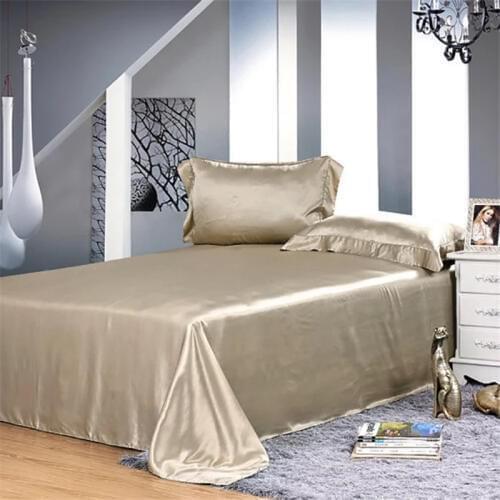 100% Mulberry Silk 19 mm Seamless Super King Size 270x270cm White Beige Champagne Pink Colors Flat Sheet 1 Piece Customize MS03