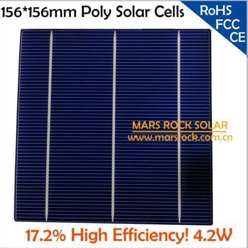 100pcs 4.2W 0.5V 6x6 Polycrystalline Solar Cells with 3 Busbar,17.2% Efficiency, Uniform Color,UPS,DHL,Fedex, EMS Fee Shipping