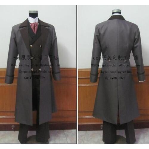 2016 TOP Quality Kuroshitsuji Black Butler Sebastian Michaelis Cosplay Costume Adult Size