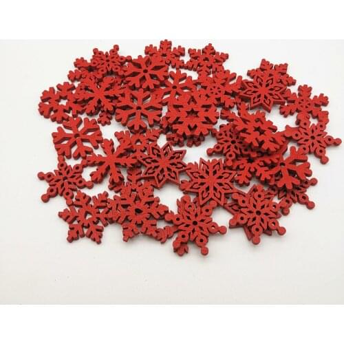 300pcs 25mm Mixed Wooden Snowflakes DIY Christmas Ornament Handcraft Diy Decorations Accessories