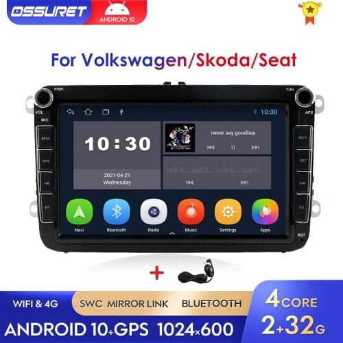 Android10 Car Multimedia player 2Din For VW/Volkswagen/Golf/Polo/Tiguan/Passat/b7/b6/SEAT/leon/Skoda/Octavia Radio GPS DAB 4G