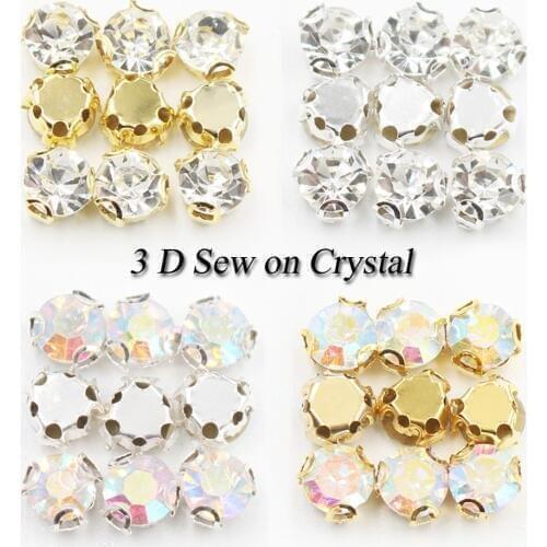 500Pcs Shiny Sparkle Crystal Clear Strass Sew on Rhinestone Stones for Clothes Dress Handbag 3d Sewing Rhinestone Decoration DIY