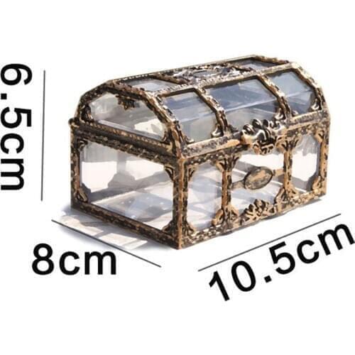 Child Boys Antique Pirate Jewelry Box Plastic Storage Case Halloween Vintage Funny Props Treasure Chest Box Drawer Gift For Kids