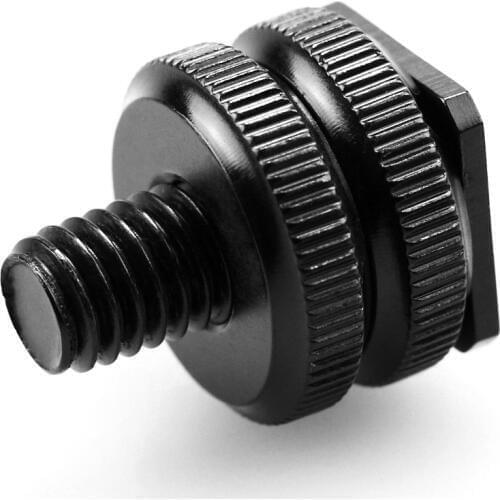 Dual Nuts Tripod Mount Screw Black To Flash Hot Shoe Adapter For Camera Studio Accessory