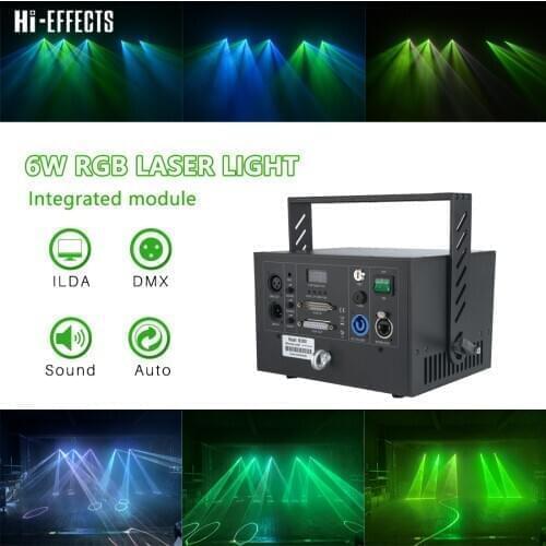 Hi Effect Laser Projector 6W Integrated Internal Module Portable Dj Laser Light ILDA DMX Control RGB Laser Light
