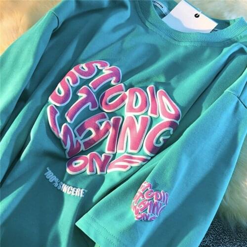 Cotton Tide Brand 2021 Summer Super Fire Foam Love Casual Short-sleeved All-match T-shirt for Men and Women Couples