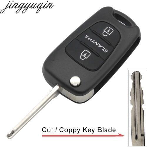 Jingyuqin Remote Flip Folding Key Shell Case 3 Buttons For Hyundai ELANTRA Keyless Entry Fob Cover Car Alarm Housing