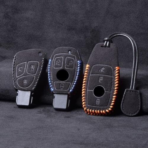 Leather Car key case cover For Mercedes Benz A B C Class 2017 E Class 2018 S class CLA GL R SLK AMG CLS CLK W203 W211 W204 W213