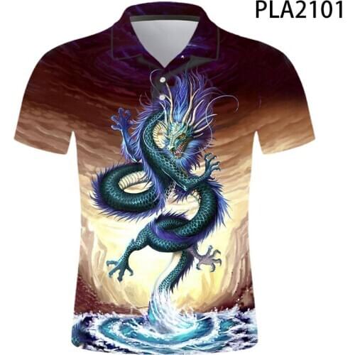 2020 Summer Dragan 3D Printed Men Polo Shirt Fashion Streetwear Casual Polo Homme Harajuku Cool Short Sleeve Tops Ropa