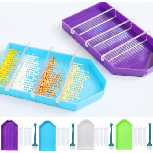 1Pc Large Capacity Square Point Drill Diamond Painting Tray Plate Embroidery Tool Diamond Embroidery Accessories