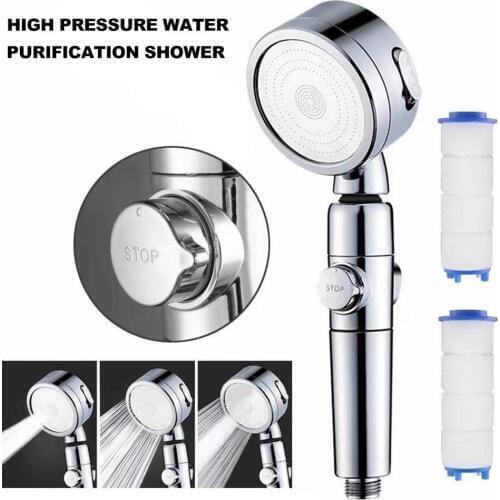 Handheld pressurized water-saving shower nozzle detachable shower hand-held nozzle one-click water filter with PP cotton filter