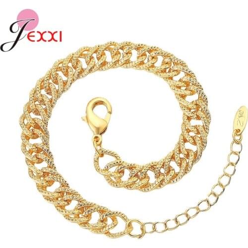 New Arrival Statement Bracelets Bangle Women Men Adjustable 14K Gold Plated Chunky Link Charm Bracelet Hand Jewelry