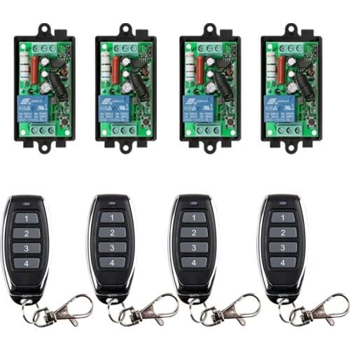AC 220 V 1CH 1CH Radio Controller RF Wireless Relay Remote Control Switch 315 MHZ 433 MHZ 1,2,3,4 Transmitter+ Receiver
