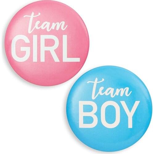 Gender Reveal Button Pin-24 Pieces Pin Up Badge Accessories for Girls or Team Boys Baby Shower Supplies Party Favorites